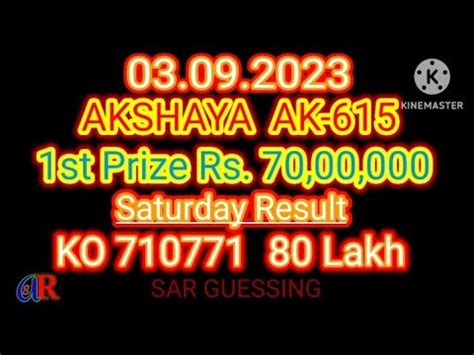 Akshaya AK 615 03 09 2023 Kerala Lottery Guessing Kerala