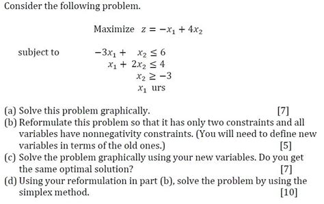 Solved Consider The Following Problem Maximize Z X1 4x2