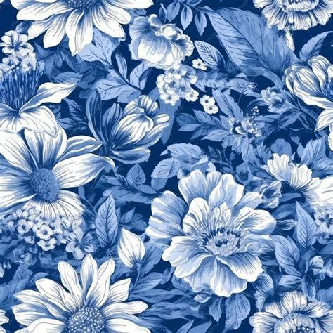 Vintage Blue Flower Pattern Background Best Flower Site