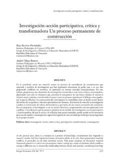 Investigaci N Acci N Participativa Cr Tica Y Investigaci N