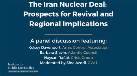 The Iran Nuclear Deal Prospects For Revival And Regional Implications