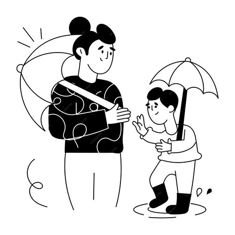 Premium Vector | Child wishing mama hand drawn illustration