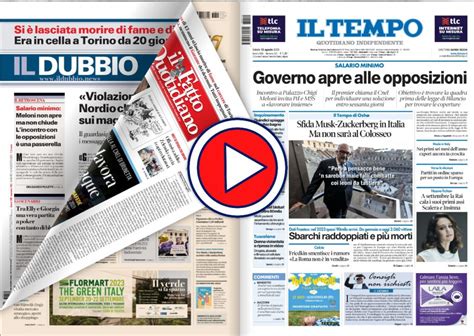 Rassegna Stampa Sfogliabile Del Agosto Prime In Pdf