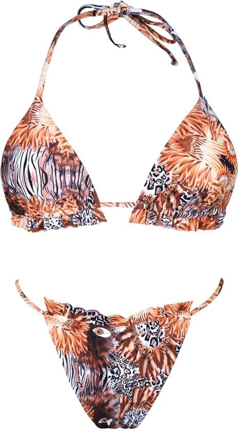 Savipop Triangel Bikini Brasilianischer Schnitt Zweiteilig Badeanz Ge F R Frauen Amazon De