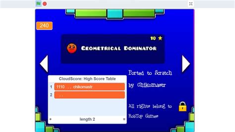 Geometry Dash Geometrical Dominator Scratch Version YouTube