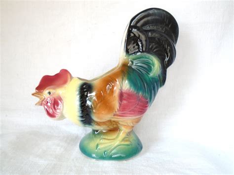 Vintage Rooster Chicken Planter Royal Copley Etsy