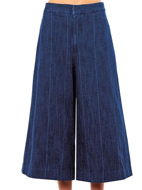 Adam Lippes Denim Culottes In Blue Lyst