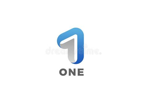 Number 1 One Logo Design Vector Template Ribbon Font Style Typography ...