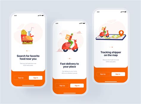 Onboarding Food Delivery UI Kit Mobile App Design Inspiration