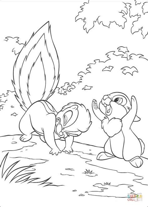 Flower And Thumper from Bambi Coloring Pages - Bambi Coloring Pages - Coloring Pages For Kids ...