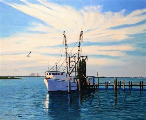 In From A Hard Day Of Shrimping Painting By Jerry Spangler Fine Art