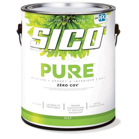 Peinture d intérieur SICO Pure au latex fini mat 3 78 L blanc