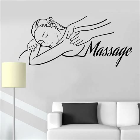 Vinyl Wall Decal Massage Room Spa Woman Relax Beauty Stickers Home