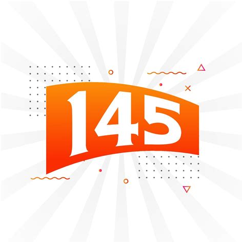 145 number vector font alphabet. Number 145 with decorative element ...