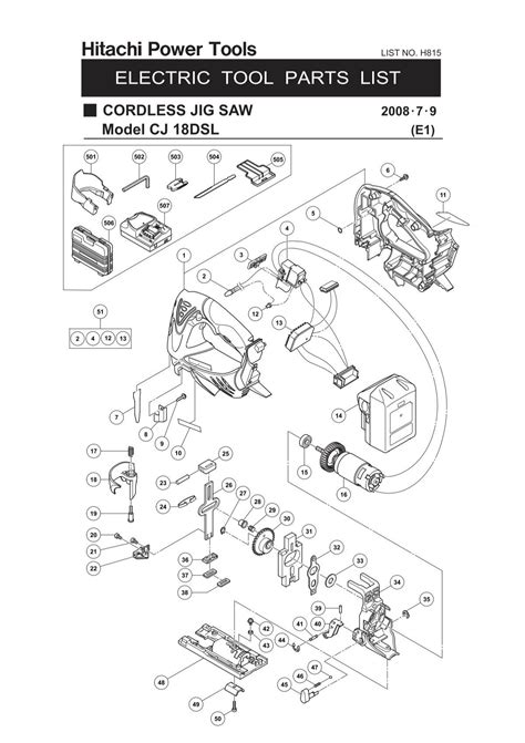 Parts List (PDF) - HITACHI Power Tools