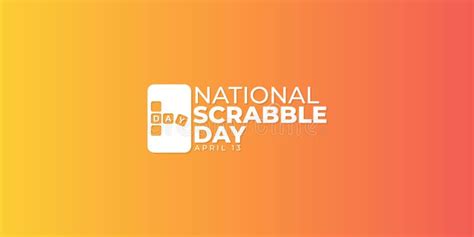 National Scrabble Day Banner April 13 Stock Vector Illustration Of