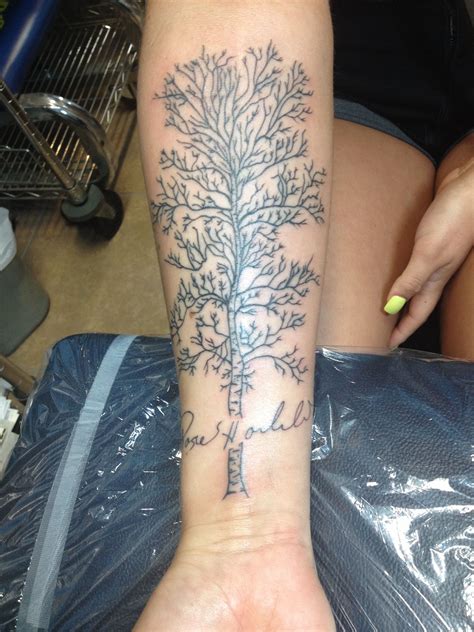 Birch Tree Tattoo With Signature Inside Tree Tattoo Birch Tree