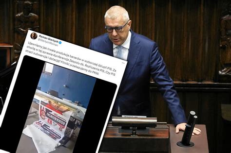 Giertych o drukowaniu plakatów Romanowskiego Pokazał nagranie z