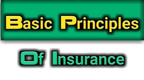 Basic Principles Of Insurance Principles Of Insurance In English