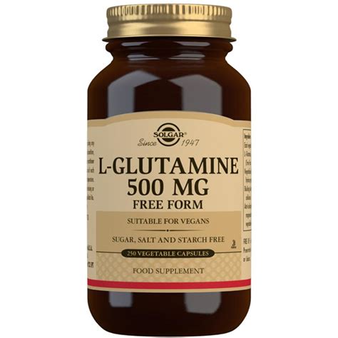 Solgar L Glutamine 500mg 250 Vegetable Capsules