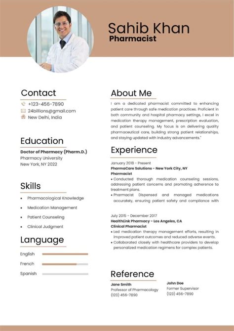 Pharmacist CV Free Resume Template Docx Pdf