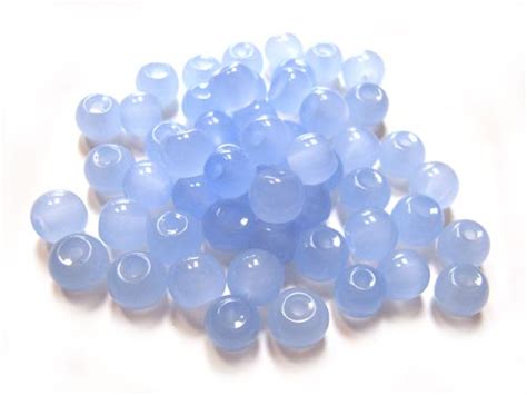 Round Glass Beads 6mm Milky Jade Blue Per Strand Uk Supplier Of