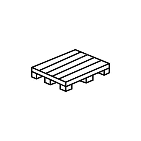 Wooden Pallet Vector Icon Merchandise Line Timber Png And Vector