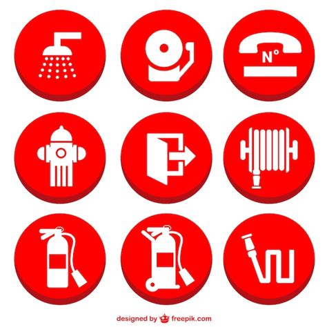 Free Vector Fire Prevention Icons Set