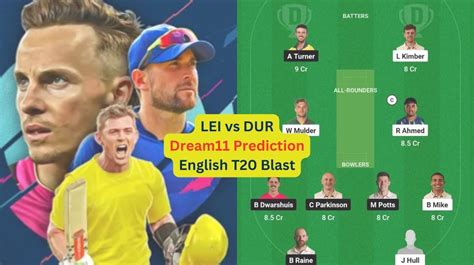 Lei Vs Dur Match 28 प्लेइंग इलेवन पिच रिपोर्ट Dream11 Team English T20 Blast