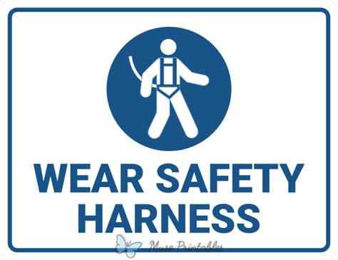 Printable Wear Safety Harness Sign