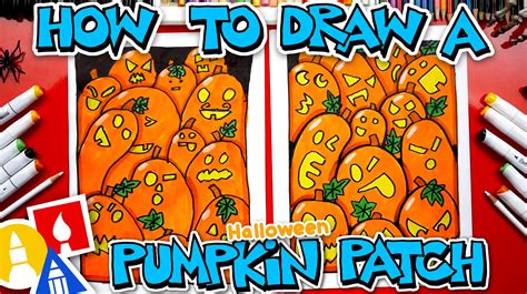 How To Draw A Pumpkin Patch With Overlapping