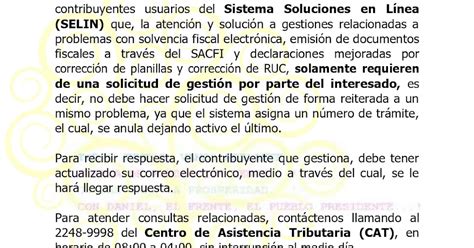 Consultas de Interés DGI AVISO Oficial Uso del SELIN y