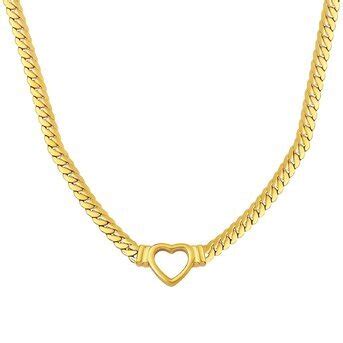 18K Gold Plated Stainless Steel Heart Necklace Intensity SKU 87417