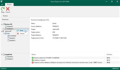 Managing Restore Session Veeam Backup Explorers Guide