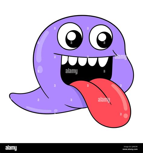 Purple Spirit Monster Sticking Out Stock Vector Image And Art Alamy
