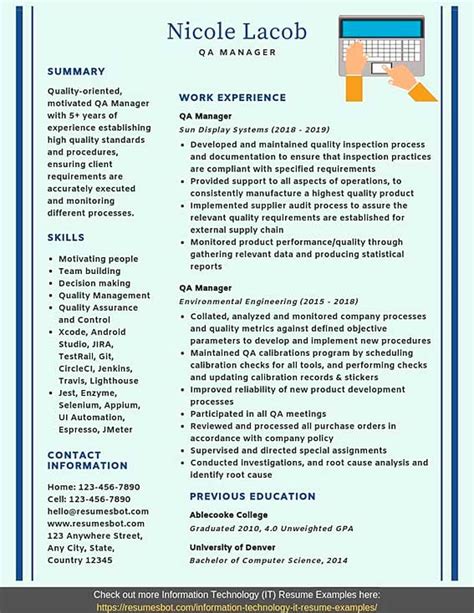 Qa Manager Resume Samples Templates Pdf Word Rb