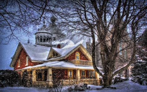 House In Winter Snowfall Fondo De Pantalla Hd Fondo De Escritorio