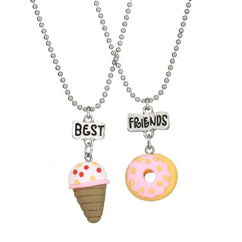 New Airrive 2pcslot Best Friends Bff Pendant Bead Chain Necklace Fimo