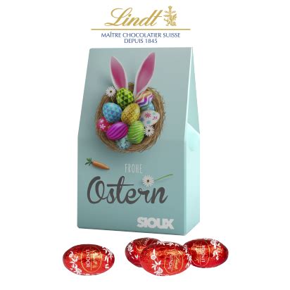 Oeufs de Pâques LINDT dans un petit carton à fond plat Areka