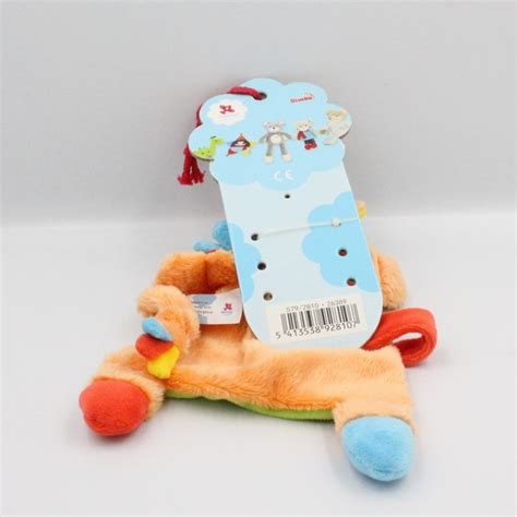 Doudou Plat Girafe Orange Vert Bleu Jaune Nicotoy Simba Toys Neuf