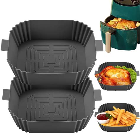 Air Fryer Liners Square Silicone Air Fryer Liner Reusable Pcs Air