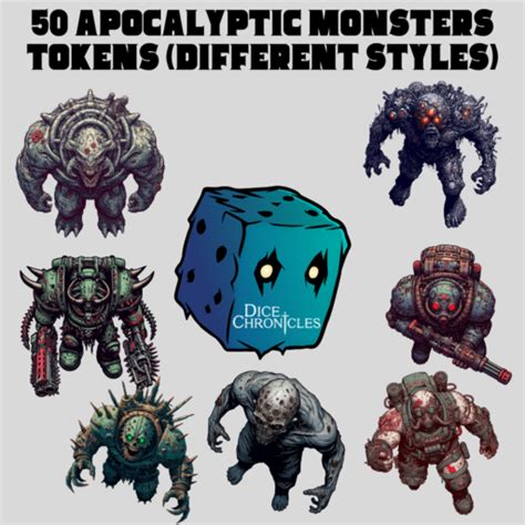 50 Apocalyptic Monsters Tokens Roll20 Marketplace Digital Goods For