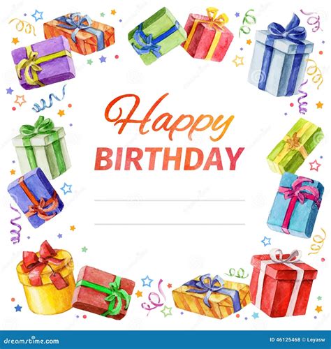 Karten Alles Gute Zum Geburtstag Quadratischer Rahmen Von Geschenken