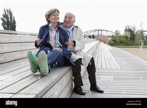 Mature Men Sitting Side Side Steps Hi Res Stock Photography And Images