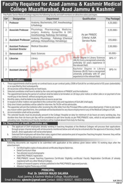 Ajk Medical College Muzaffarabad Jobs For Library And Teaching