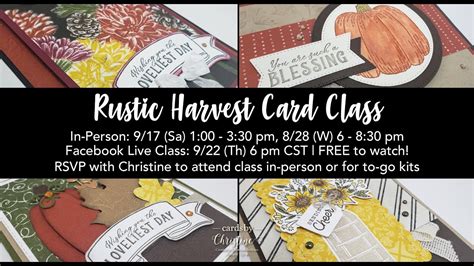 Rustic Harvest Card Class With Cards By Christine YouTube