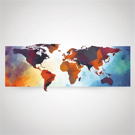 Premium Photo Global Perspectives Abstract Banner With World Map