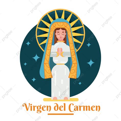 Carmen Clipart Vector Virgen Del Carmen Festiva Png Poster With Stars