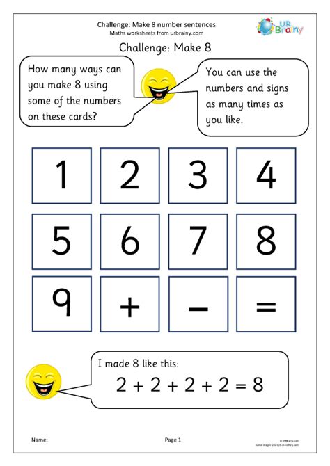 Make 8 Number Sentences Reasoningproblem Solving Maths Worksheets