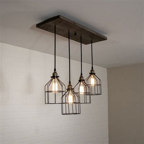 Wood Kitchen Island Pendant Light 4 Pendant Wood Edison Etsy In 2020